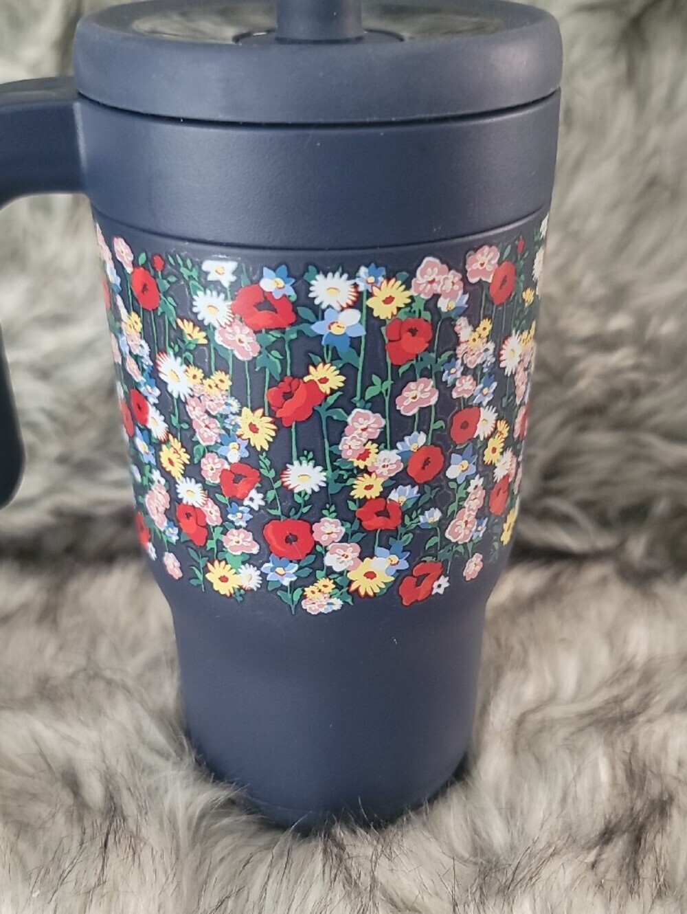 Vera Bradley Navy Floral Travel Tumbler - Picture 5 of 9